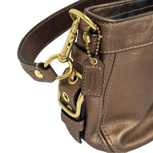 Coach Leather Bag Metallic Bronze Color Shoulder Handbag Mini 9x6 G0882-41864